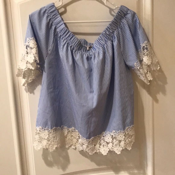 Kontrol  lace off shoulder crop top size XL - Picture 2 of 8